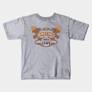 AMAZING SINCE 1984 art nouveau vintage retro 80s Kids T-Shirt